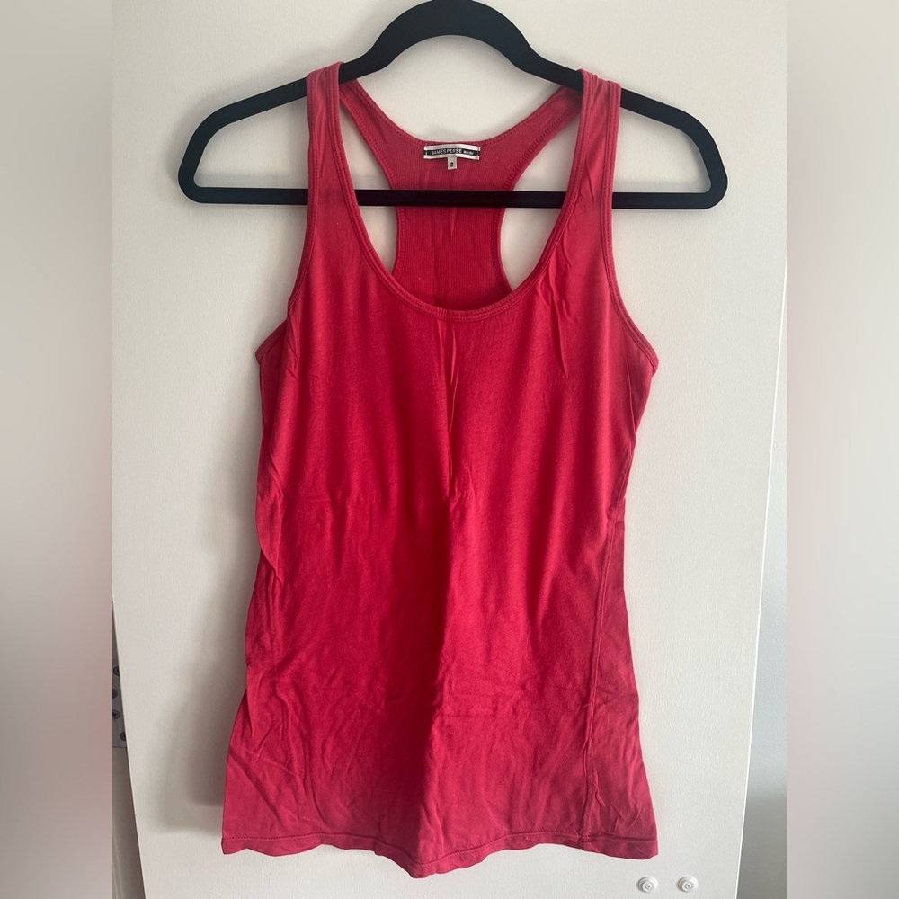 James Perse Red Racerback Tank Top size 3
